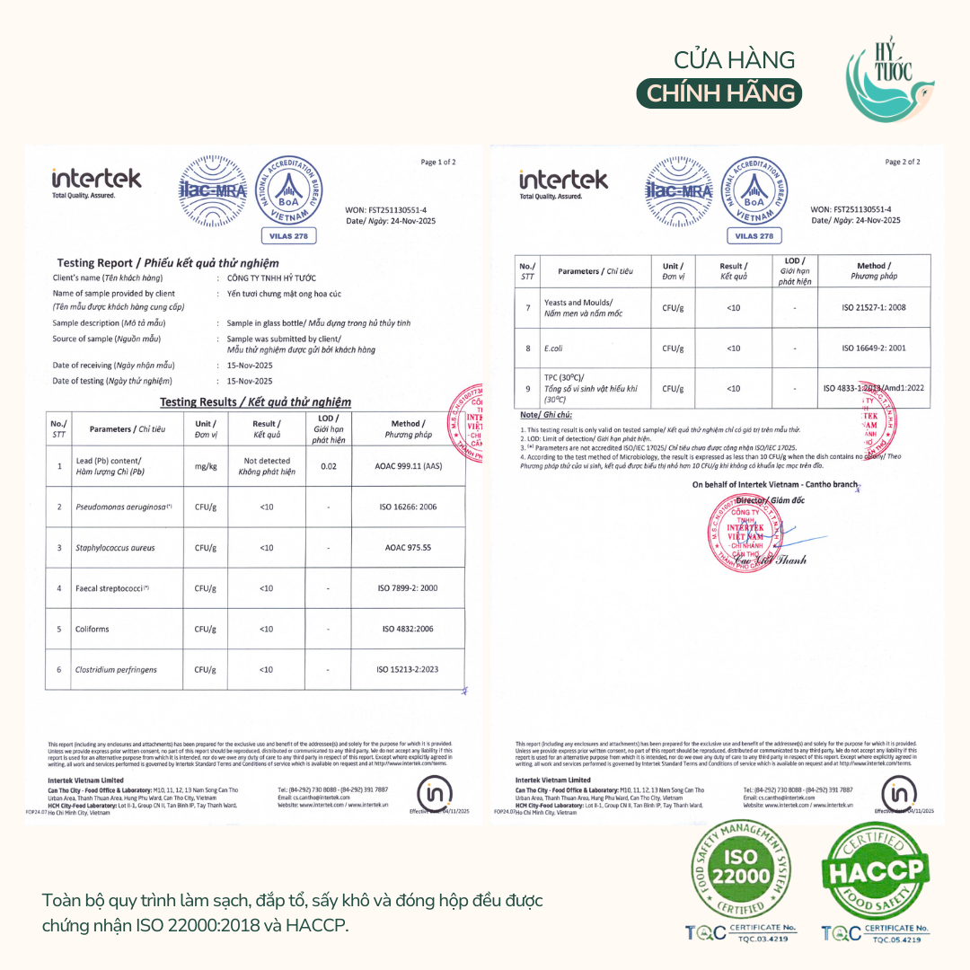Yến chưng sẵn vị Mật ong & Hoa cúc, 8 gram yến tươi, hũ 75ml