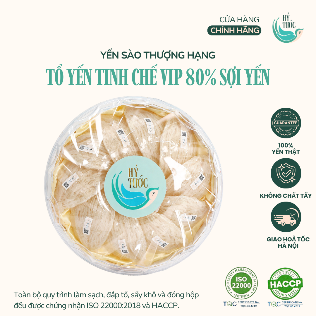 Tổ Yến Tinh Chế VIP 80% Sợi Yến Dài - Hộp 50g, 100g