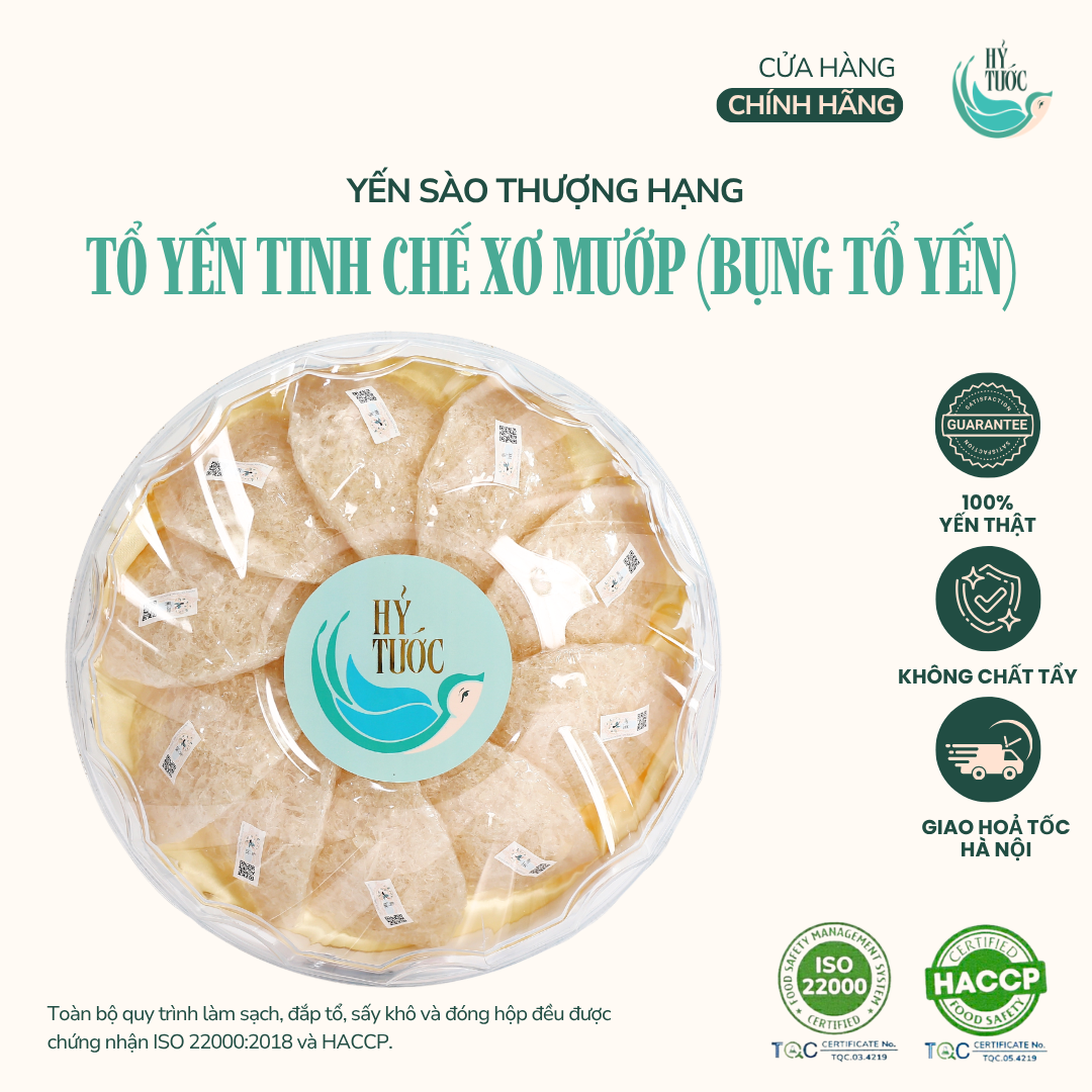 Tổ Yến Tinh Chế Xơ Mướp (100% Bụng Tổ Yến) - Hộp 10g, 20g, 30g, 50g, 100g