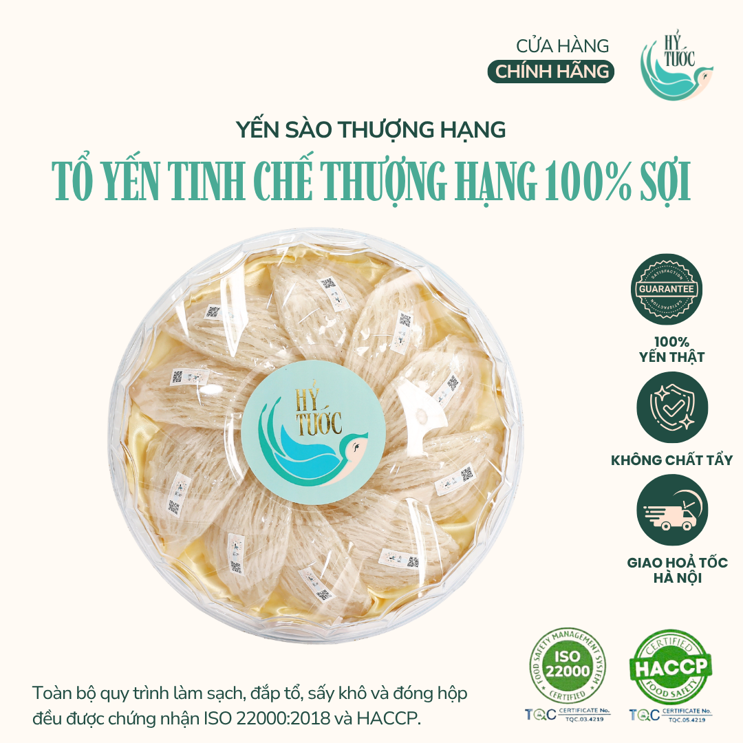 Tổ Yến Tinh Chế Thượng Hạng 100% Sợi Yến - Hộp 50g, 100g