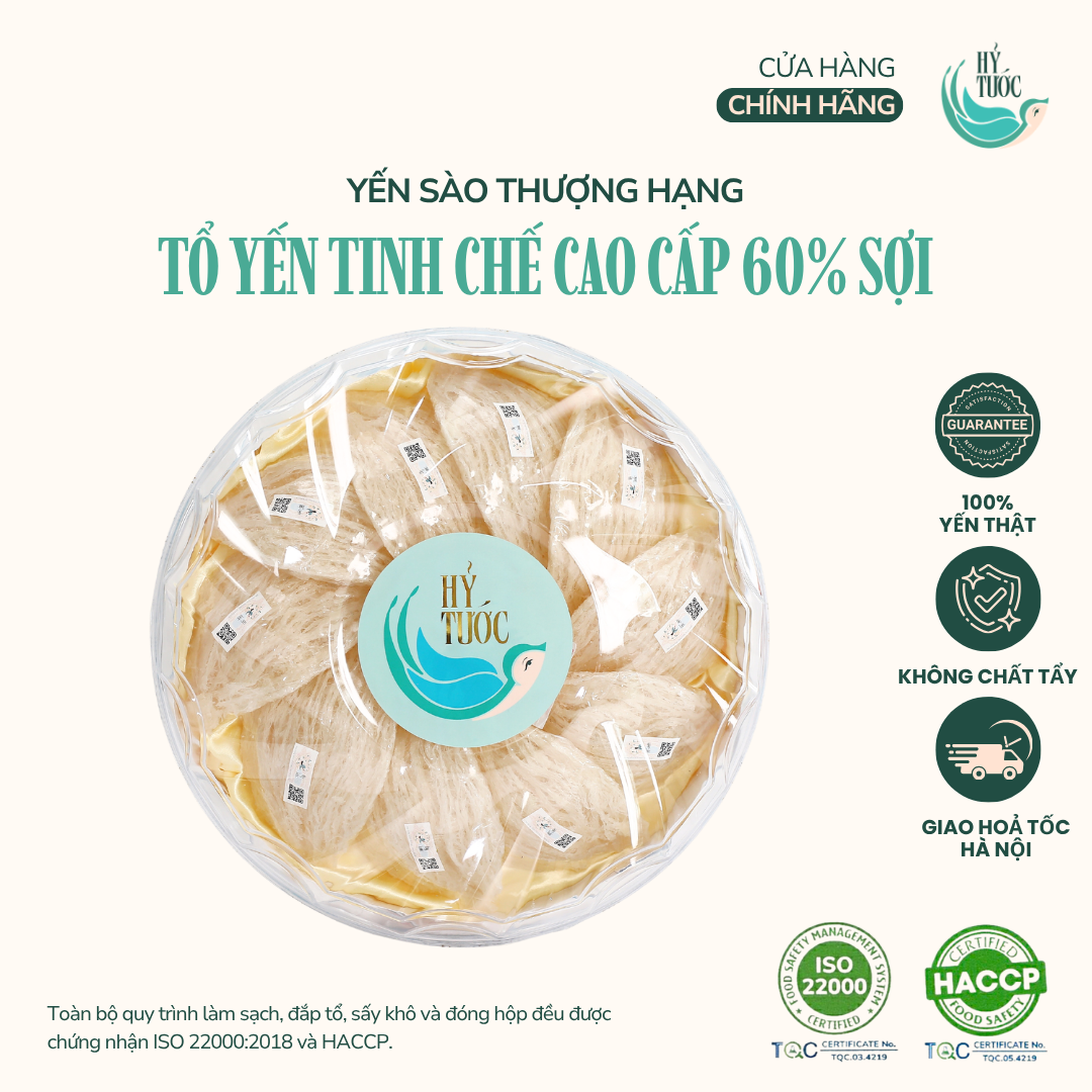 Tổ Yến Tinh Chế Cao Cấp 60% Sợi Yến Dài - Hộp 10g, 20g, 30g, 50g, 100g