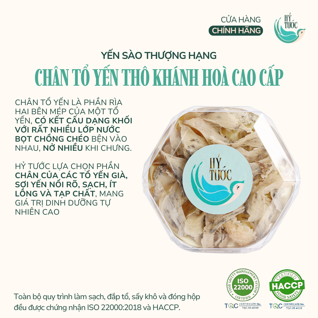 Chân Tổ Yến Thô Khánh Hòa Nguyên Chất Cao Cấp