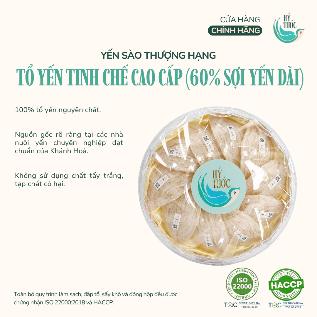 Tổ Yến Tinh Chế Cao Cấp 60% Sợi Yến Dài - Hộp 10g, 20g, 30g, 50g, 100g