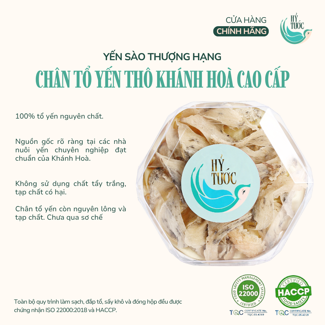 Chân Tổ Yến Thô Khánh Hòa Nguyên Chất Cao Cấp