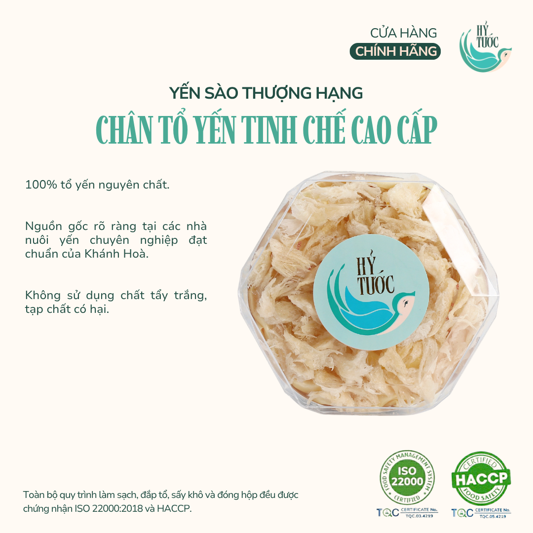 Chân Tổ Yến Khánh Hoà Tinh Chế Cao Cấp - Hộp 30g, 50g, 100g