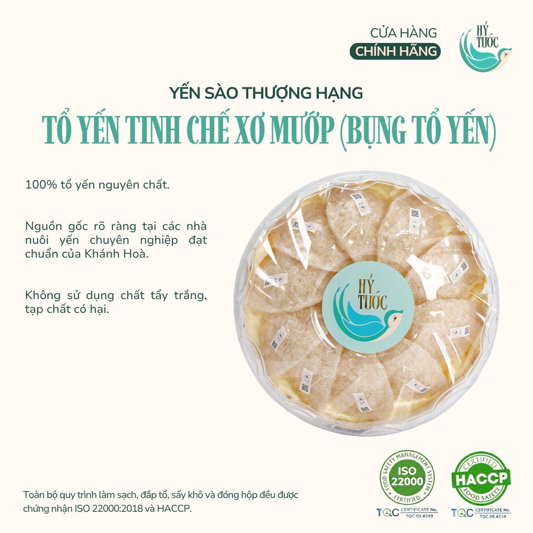 Tổ Yến Tinh Chế Xơ Mướp (100% Bụng Tổ Yến) - Hộp 10g, 20g, 30g, 50g, 100g