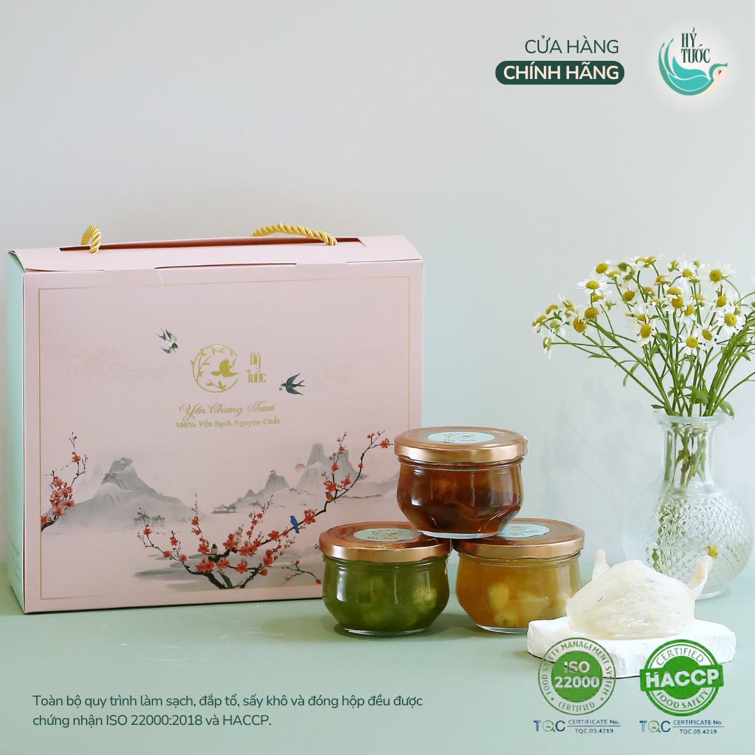 Yến Chưng Tươi Vị Táo Đỏ và Nấm Đông Trùng Hũ 100ml, 150ml