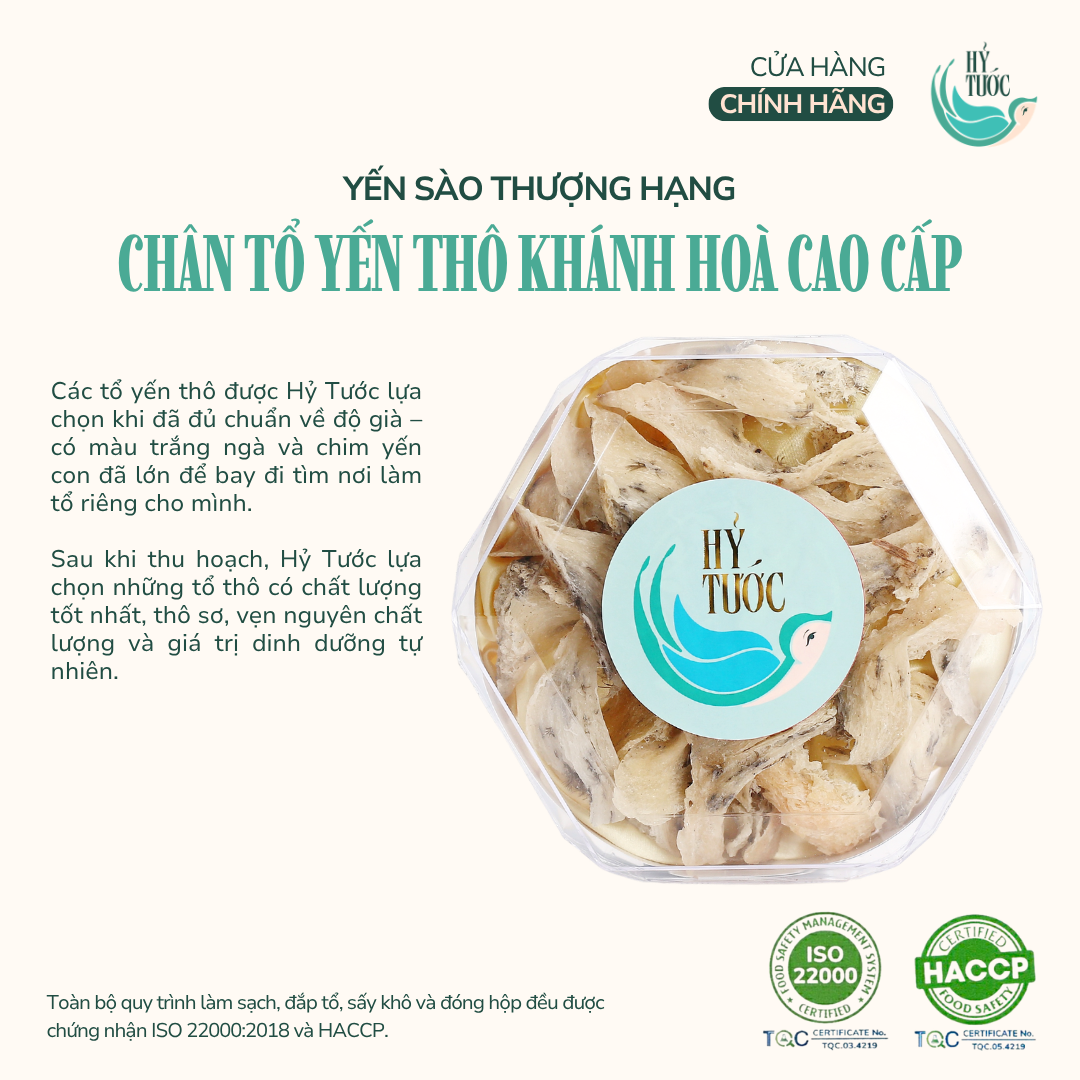 Chân Tổ Yến Thô Khánh Hòa Nguyên Chất Cao Cấp