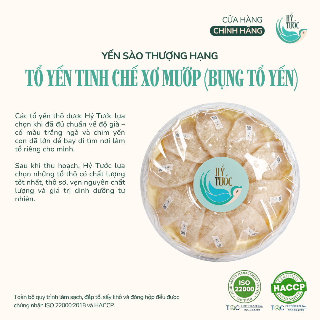 Tổ Yến Tinh Chế Xơ Mướp (100% Bụng Tổ Yến) - Hộp 10g, 20g, 30g, 50g, 100g