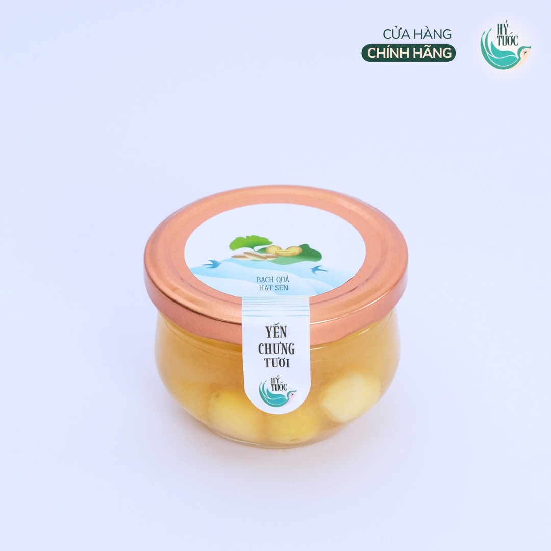 Yến Chưng Tươi Vị Bạch Quả và Hạt Sen Hũ 100ml, 150ml