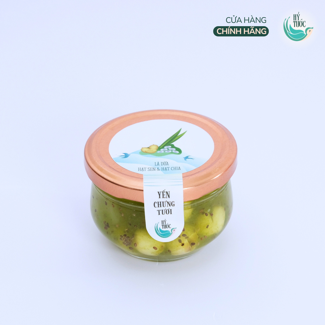 Yến Chưng Tươi Vị Lá Dứa, Hạt Sen và Hạt Chia Hũ 100ml, 150ml