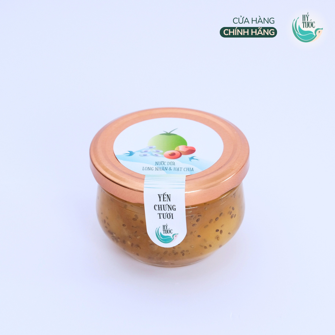 Yến Chưng Tươi Vị Nước Dừa, Long Nhãn và Hạt Chia Hũ 100ml, 150ml