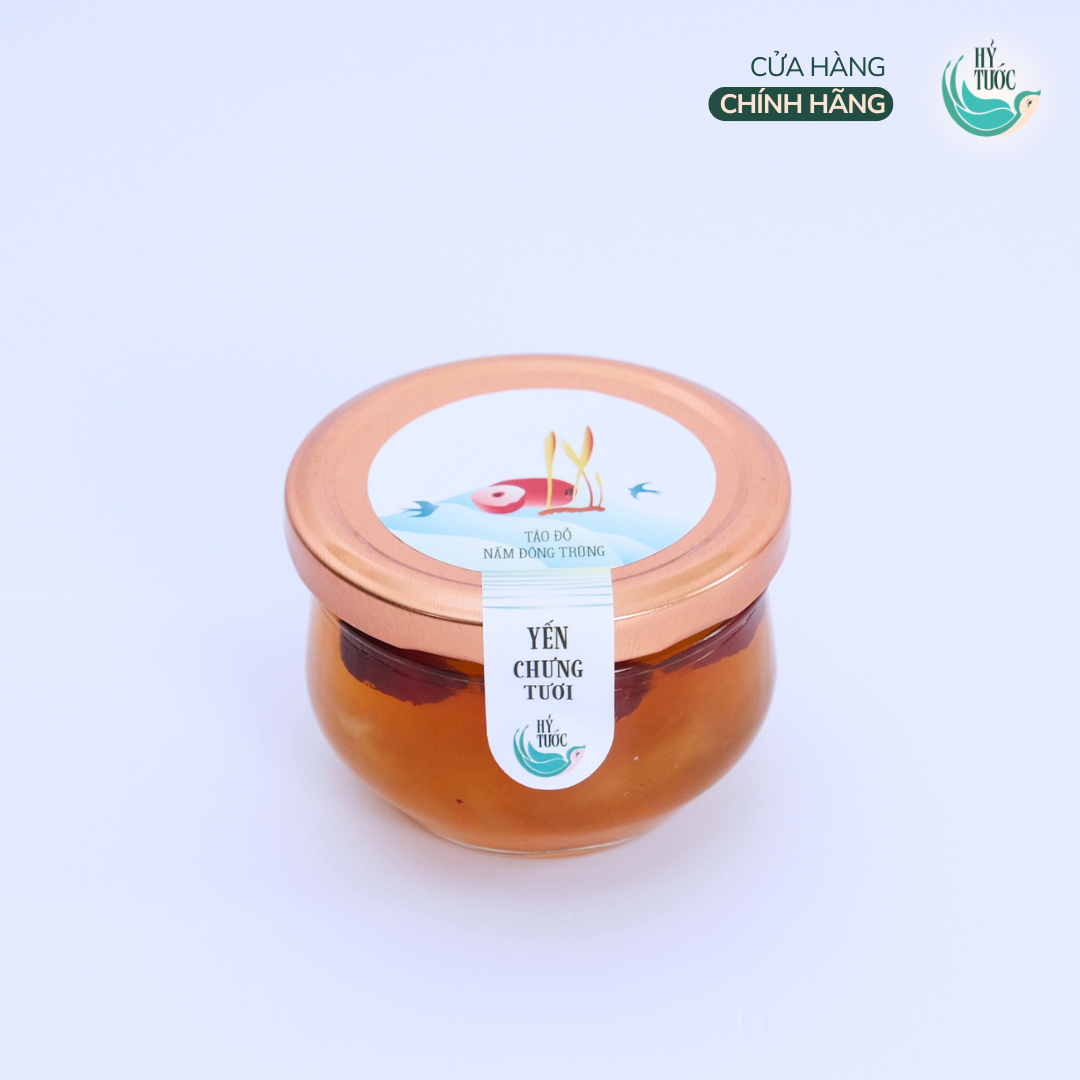 Yến Chưng Tươi Vị Táo Đỏ và Nấm Đông Trùng Hũ 100ml, 150ml