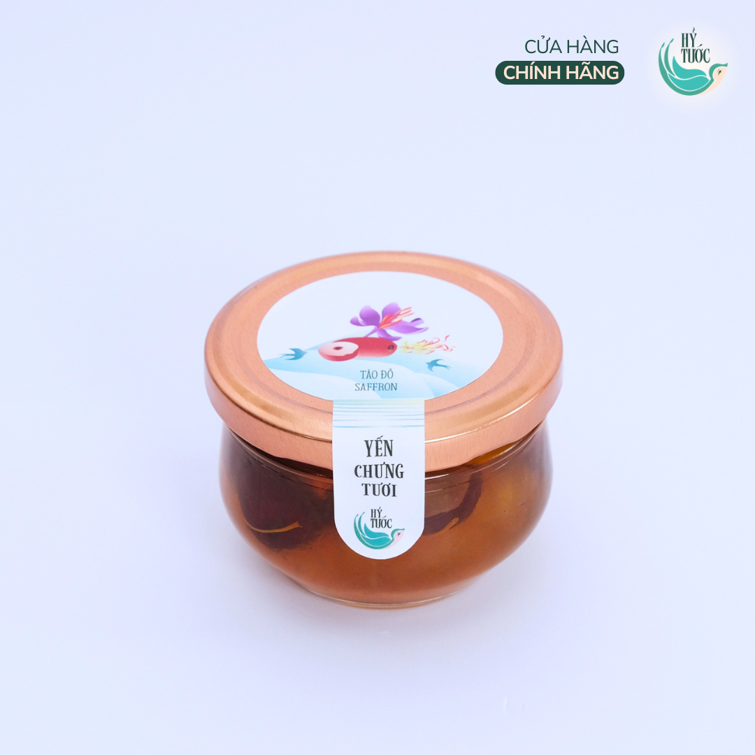 Yến Chưng Tươi Vị Táo Đỏ và Saffron Hũ 100ml, 150ml